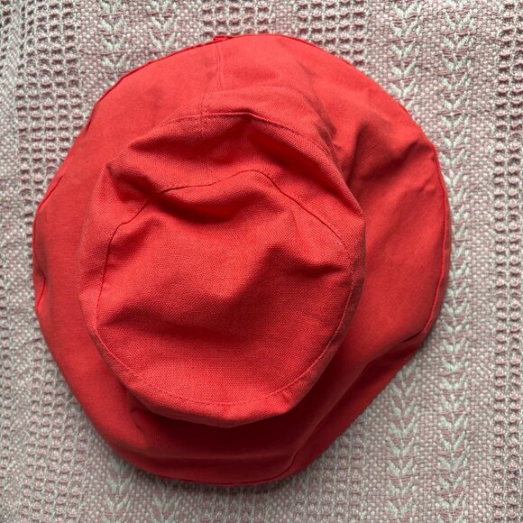 Scala Lanikai coral cotton canvas sun hat spf 50 summer vacay beach pool - Picture 2 of 7